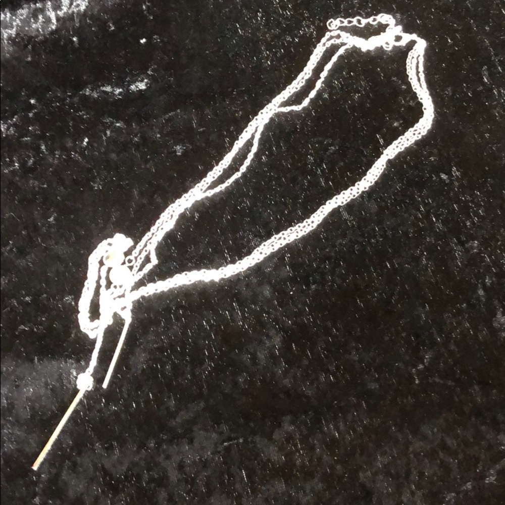 Boho silver tone layered necklace. - Picture 4 of 4